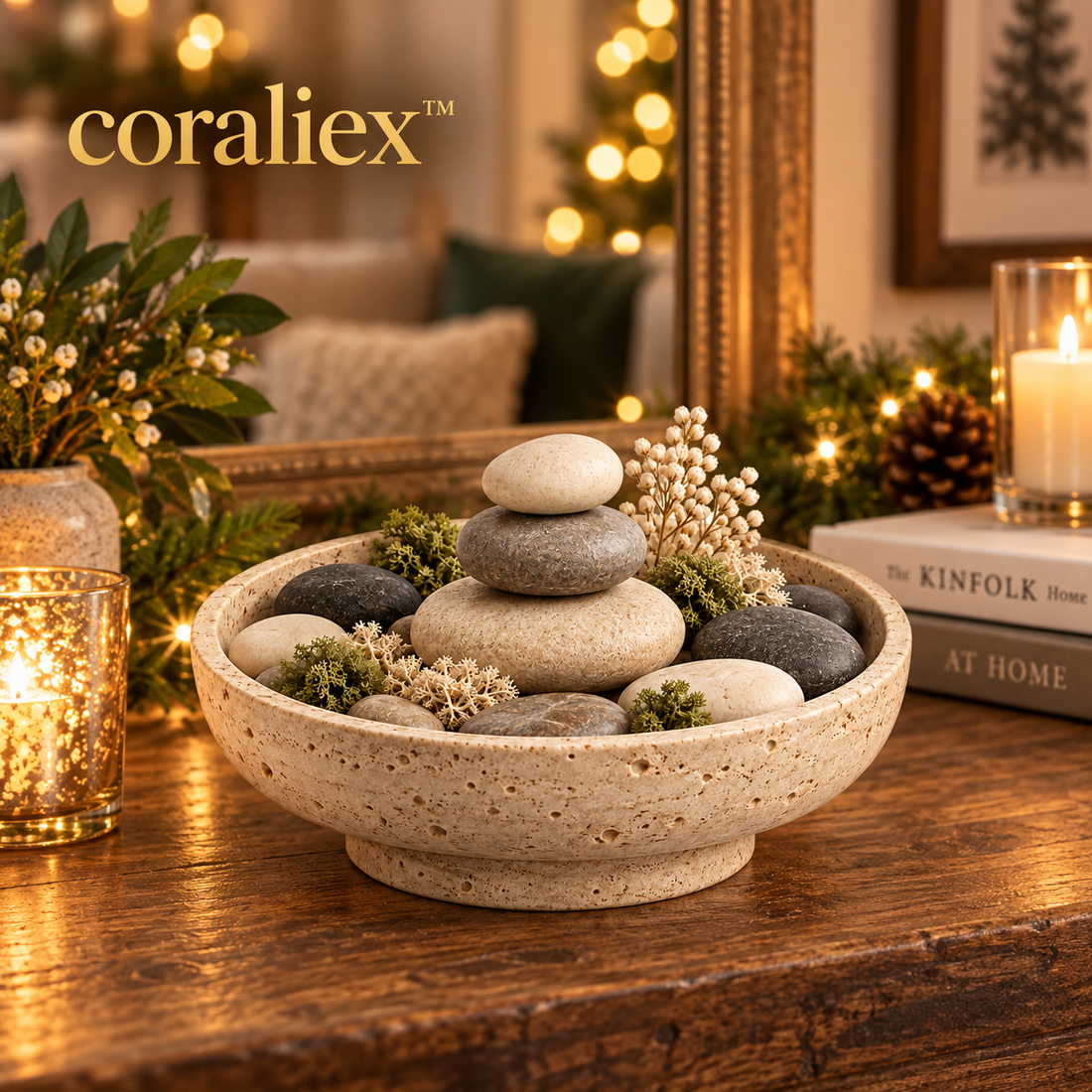 𝐜𝐨𝐫𝐚𝐥𝐢𝐞𝐱™ Stone Garden Decorative Bowl