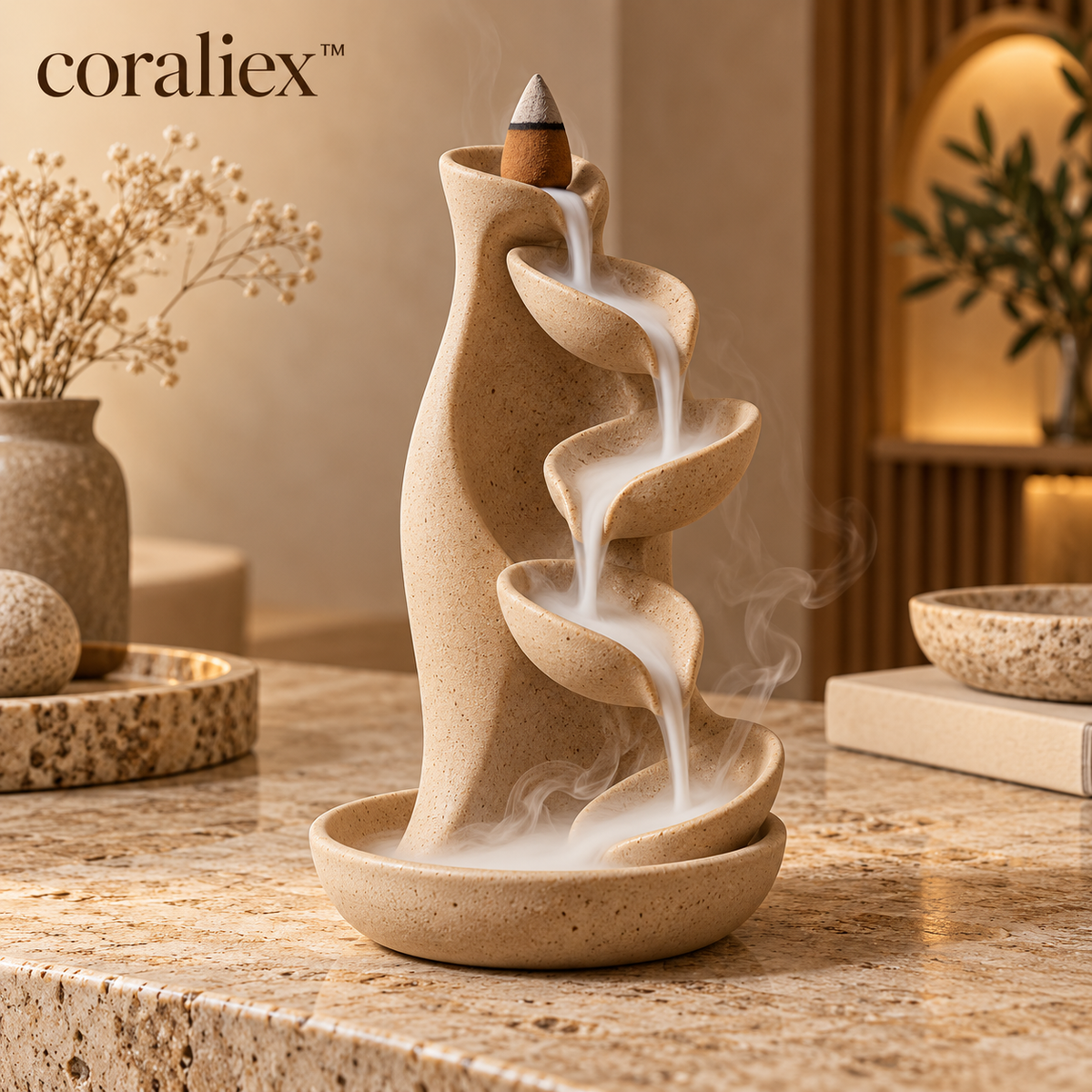 𝐜𝐨𝐫𝐚𝐥𝐢𝐞𝐱™ Cascade Backflow Incense Burner