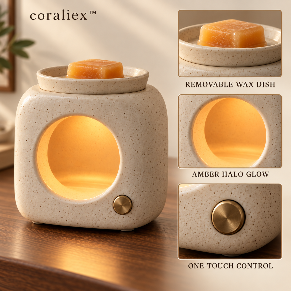 𝐜𝐨𝐫𝐚𝐥𝐢𝐞𝐱™ Halo Ember Ceramic Wax Melt Warmer