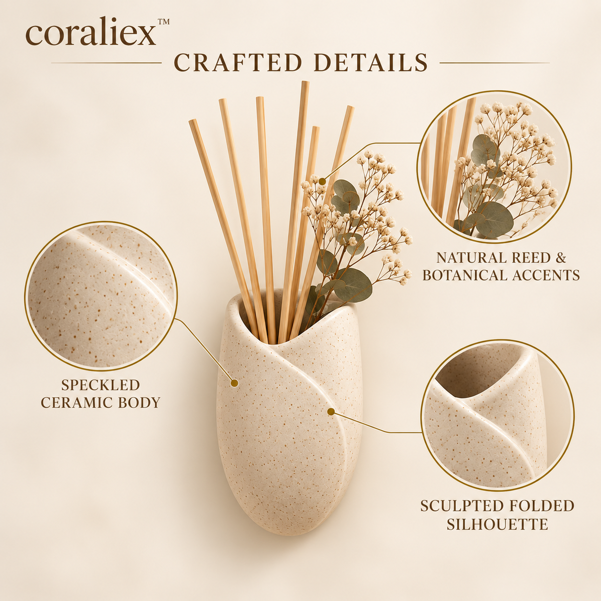 𝐜𝐨𝐫𝐚𝐥𝐢𝐞𝐱™ Grove Wall Pocket Reed Diffuser