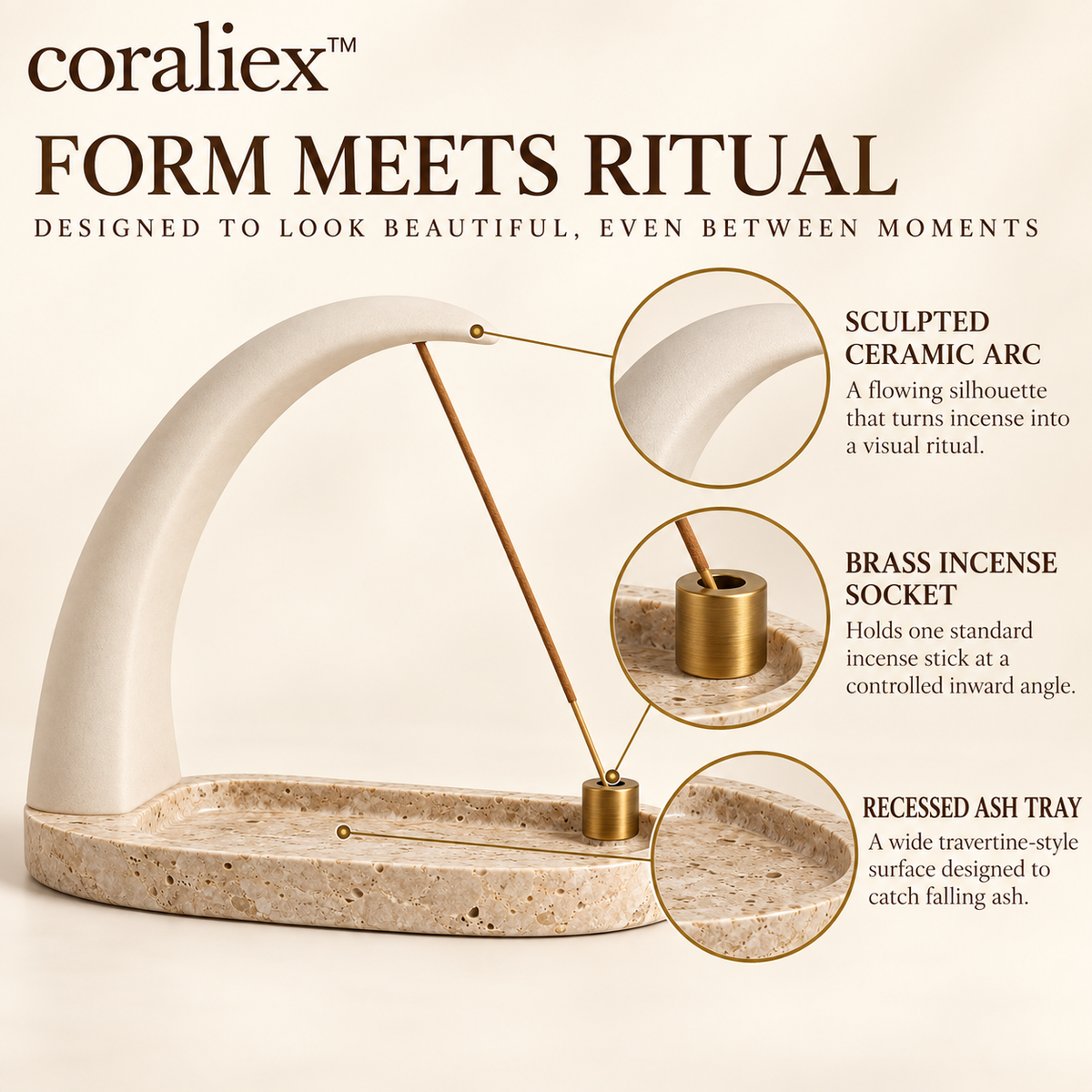 𝐜𝐨𝐫𝐚𝐥𝐢𝐞𝐱™ Muse Arc Incense Holder