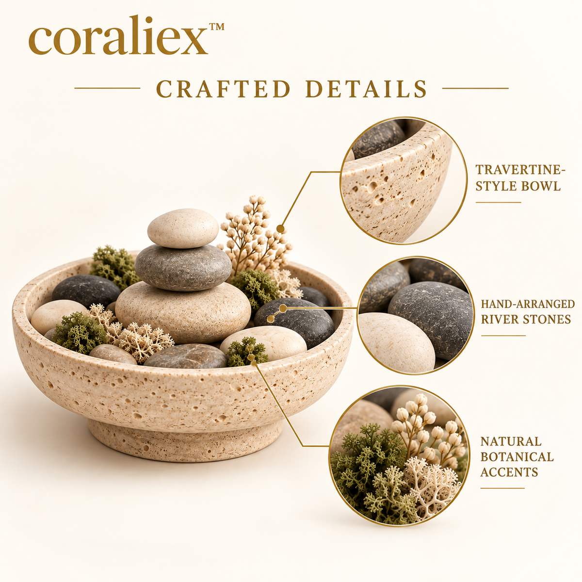 𝐜𝐨𝐫𝐚𝐥𝐢𝐞𝐱™ Stone Garden Decorative Bowl