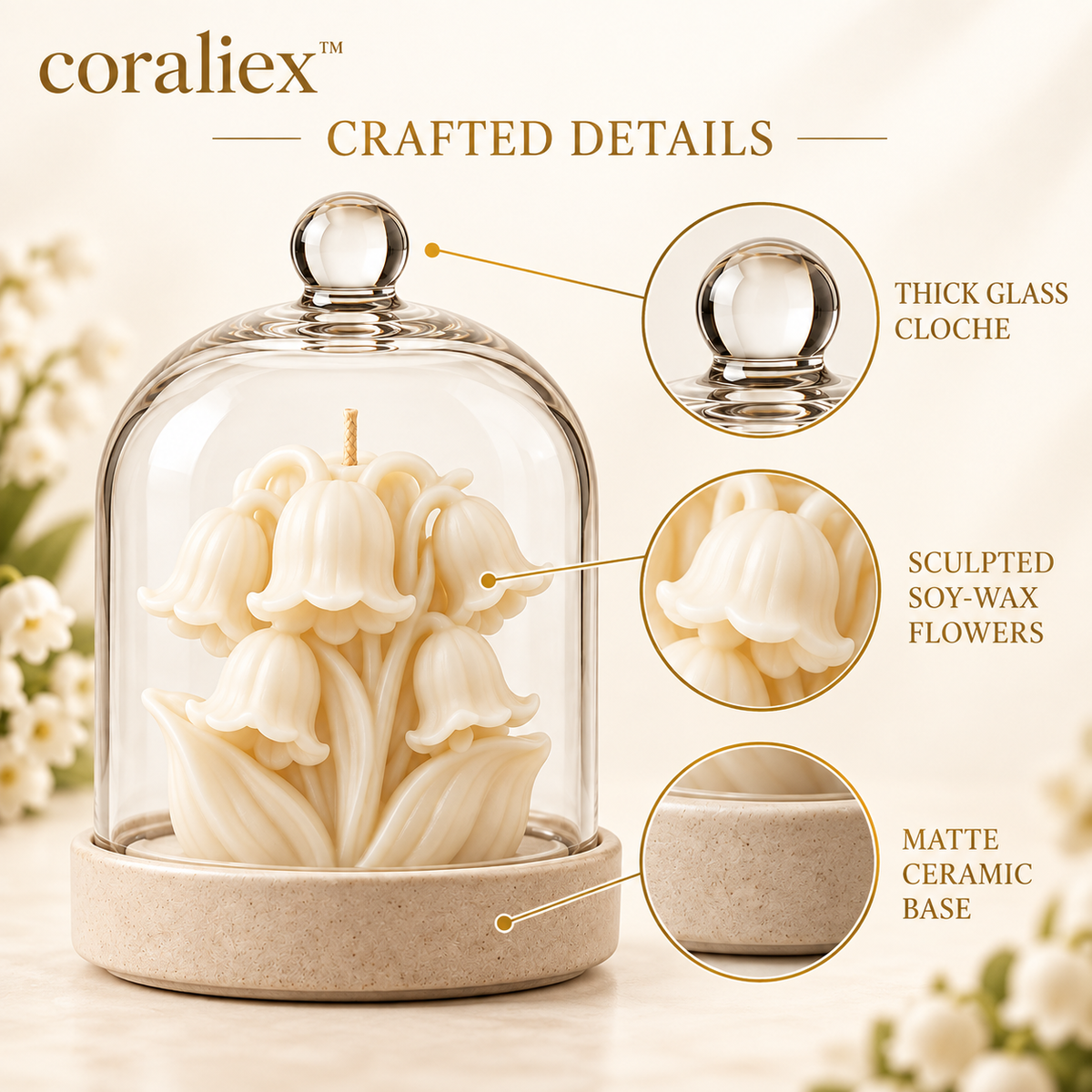 𝐜𝐨𝐫𝐚𝐥𝐢𝐞𝐱™ Bellflower Cloche Candle