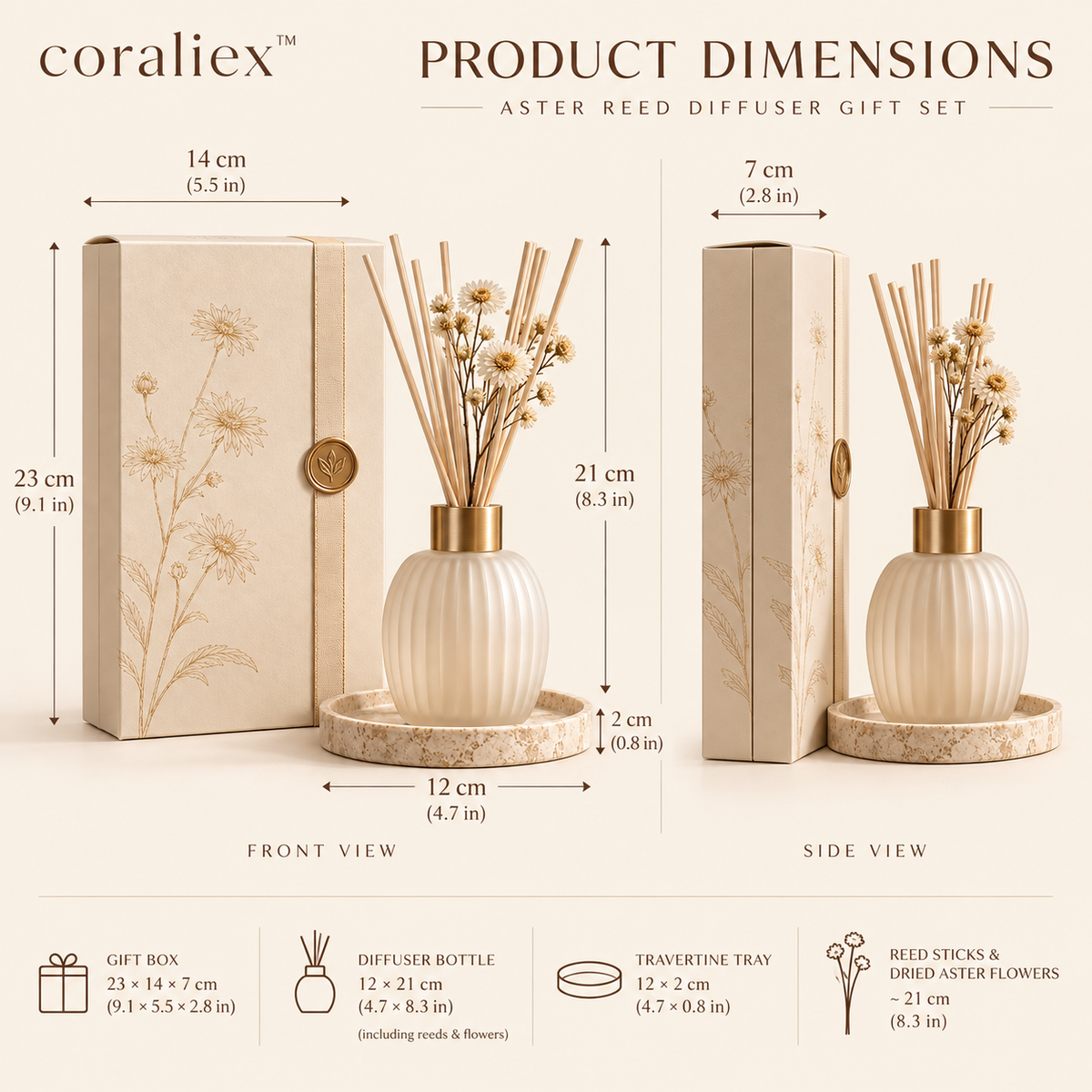 𝐜𝐨𝐫𝐚𝐥𝐢𝐞𝐱™ Aster Reed Diffuser Gift Set