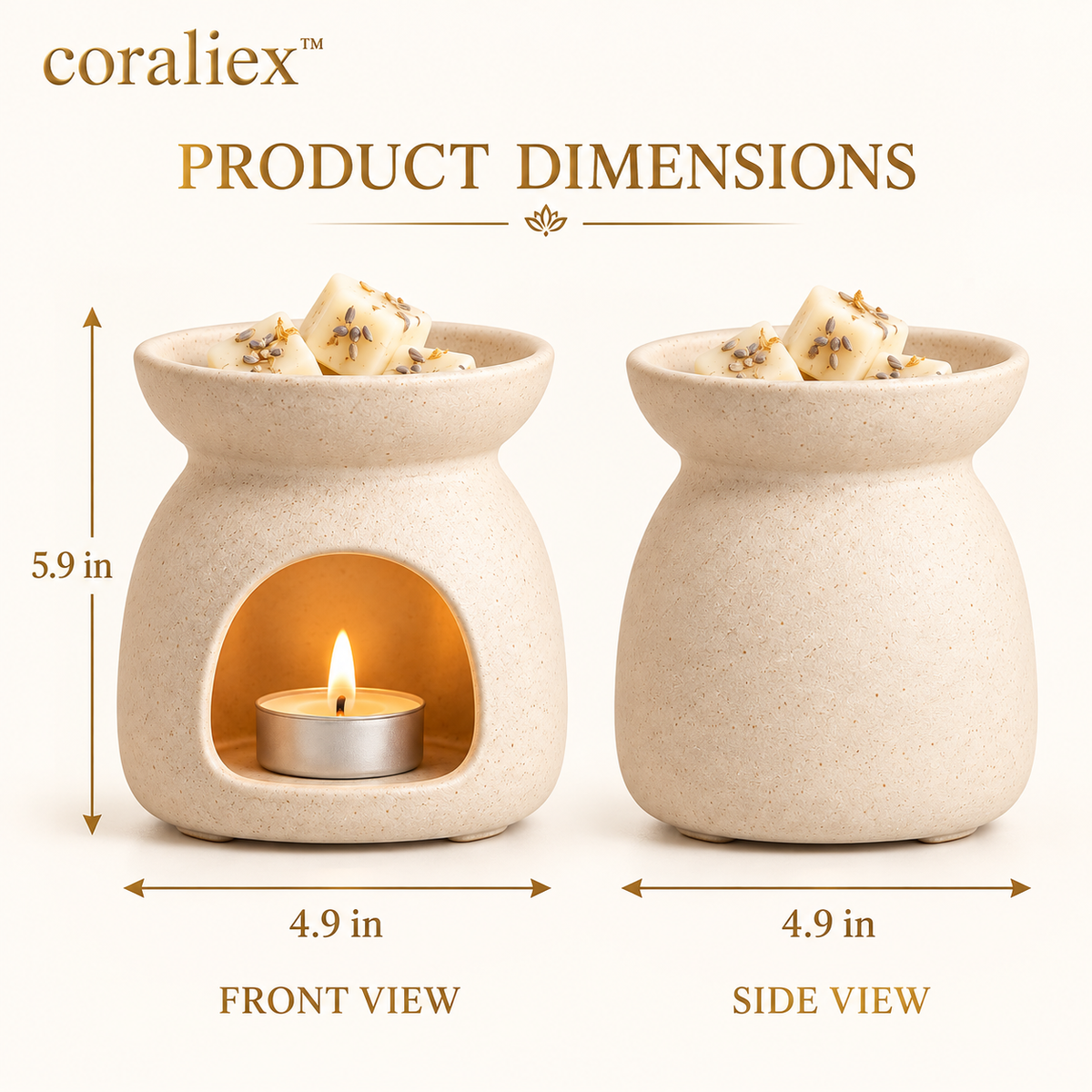 𝐜𝐨𝐫𝐚𝐥𝐢𝐞𝐱™ Hearthline Tealight Wax Burner