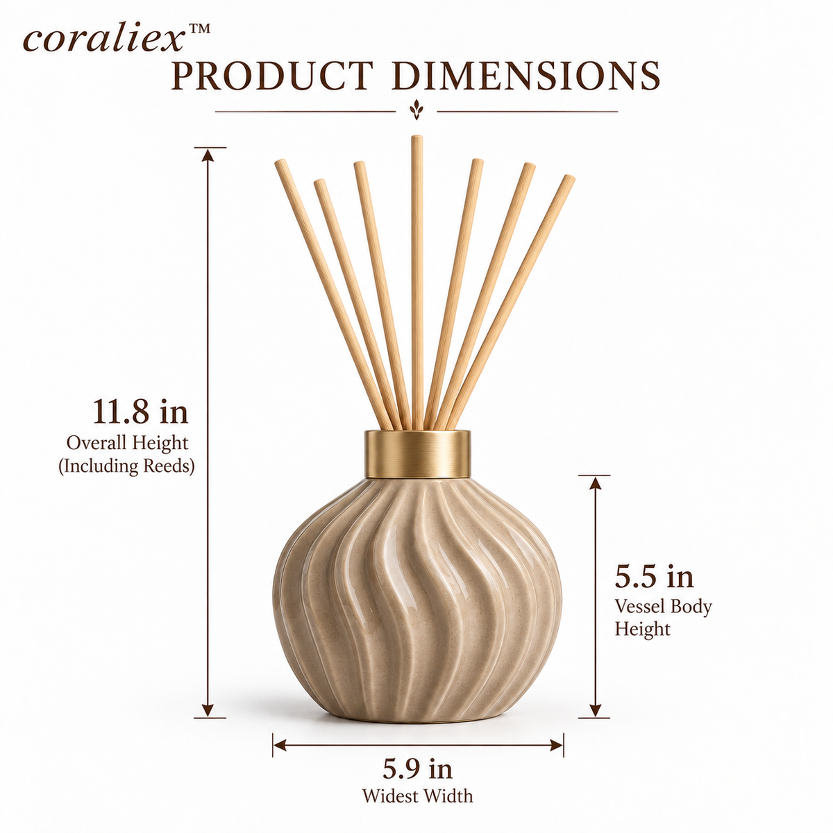𝐜𝐨𝐫𝐚𝐥𝐢𝐞𝐱™ Ripple Vessel Reed Diffuser