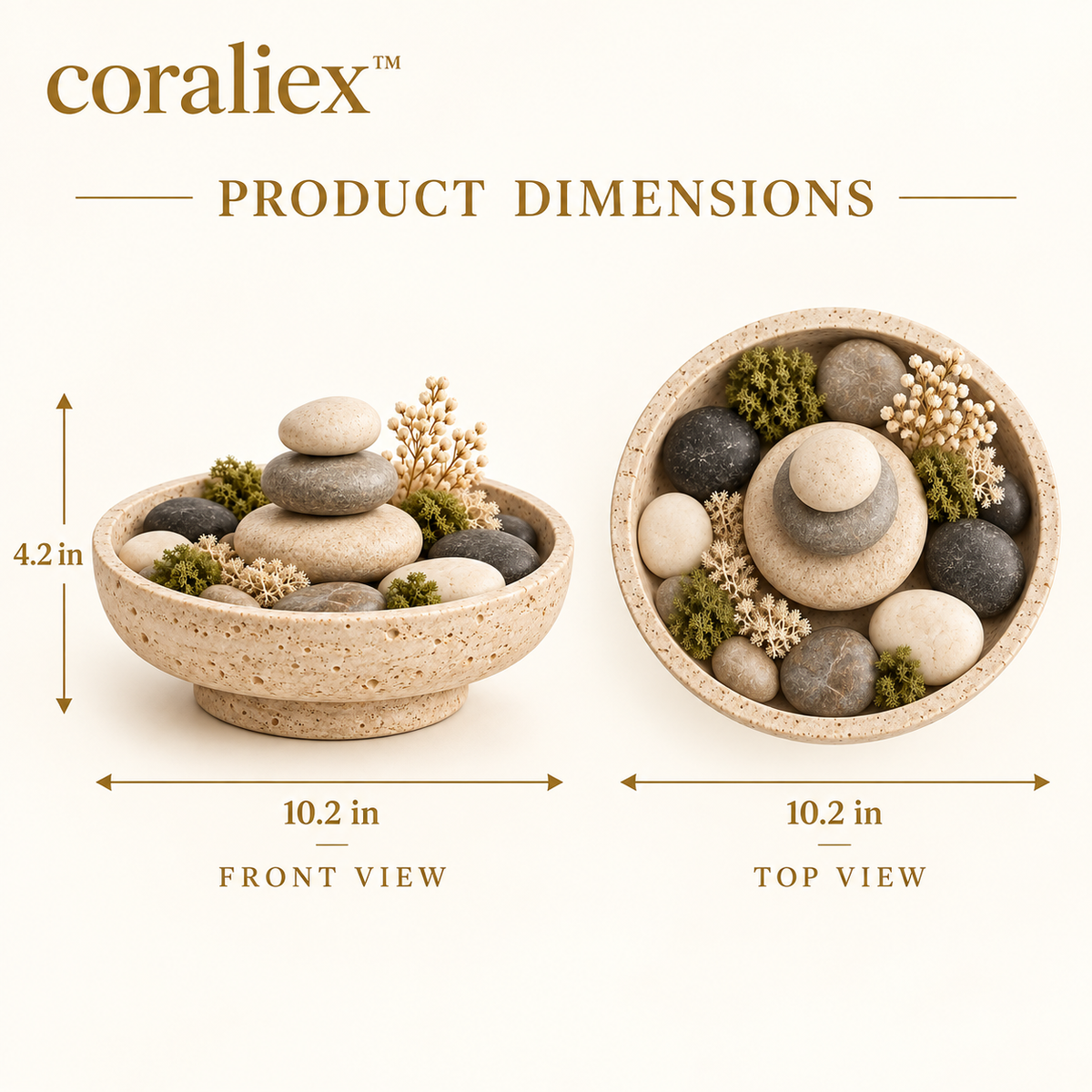 𝐜𝐨𝐫𝐚𝐥𝐢𝐞𝐱™ Stone Garden Decorative Bowl