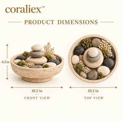 𝐜𝐨𝐫𝐚𝐥𝐢𝐞𝐱™ Stone Garden Decorative Bowl